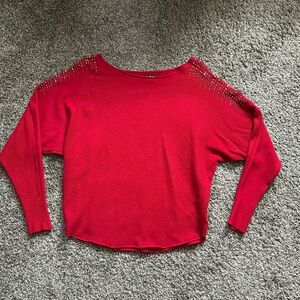 Milano Red Jeweled Sweater Size Medium